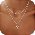 14K Gold Plated Initial Necklaces for Women Dainty Layered Letter Pendant Necklace Cute Choker Necklace Gift Trendy Stuff Personalized Jewelry Stack for Women Her