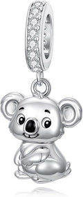 PROESS Sterling Silver/Red Panda/Cow/Highland Cow/Otter/Squirrel/Elephant/Axolotl/Cat/Fox/Bee/Butterfly/Hummingbird/Tiger/Lion/Mokeny/Koala/Dog Charm Animal Charms Bead for Jewelry Making