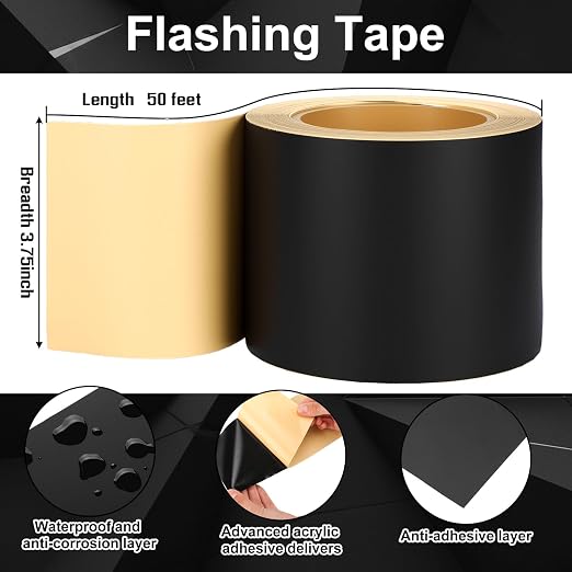 Feifeiya Window Flashing Tape 3.75 Inch x 50 ft Acrylic Adhesive UV Resistant - Image 2