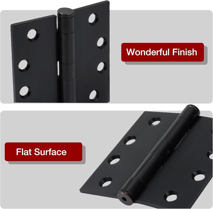 TDCHINGES Heavy Duty Door Hinges Oil Rubbed Bronze 4.5Inch x 4 1/2" Square | - Image 4