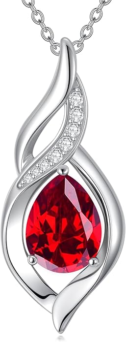 Birthstone Necklace for Women Infinity Necklaces 925 Sterling Silver Teardrop Love Birthday Jewelry Valentines Day Birthday Gifts for Her Mom Wife Girlfriend