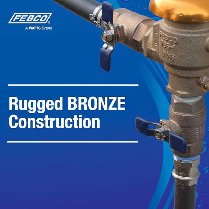 Febco 765 Series 1" Bronze Pressure Vacuum Breaker Backflow Preventer, Quarter - Image 6