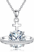 Moissanite Necklace for Women 925 Sterling Silver Eternal Pendant 1ct Lab Diamond Necklace Jewelry Gifts for Wife Girlfriend Mom