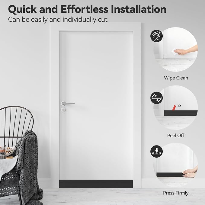 Ohuhu Wide 3.4" Door Draft Stopper, 1.4" Adhesive Weather Stripping Seal | 39" - Image 6