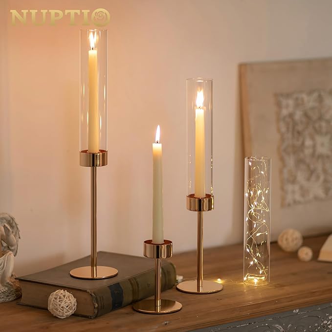 NUPTIO Hurricane Candle Holder for Candlestick, Modern Candles Stick Decor for - Image 3