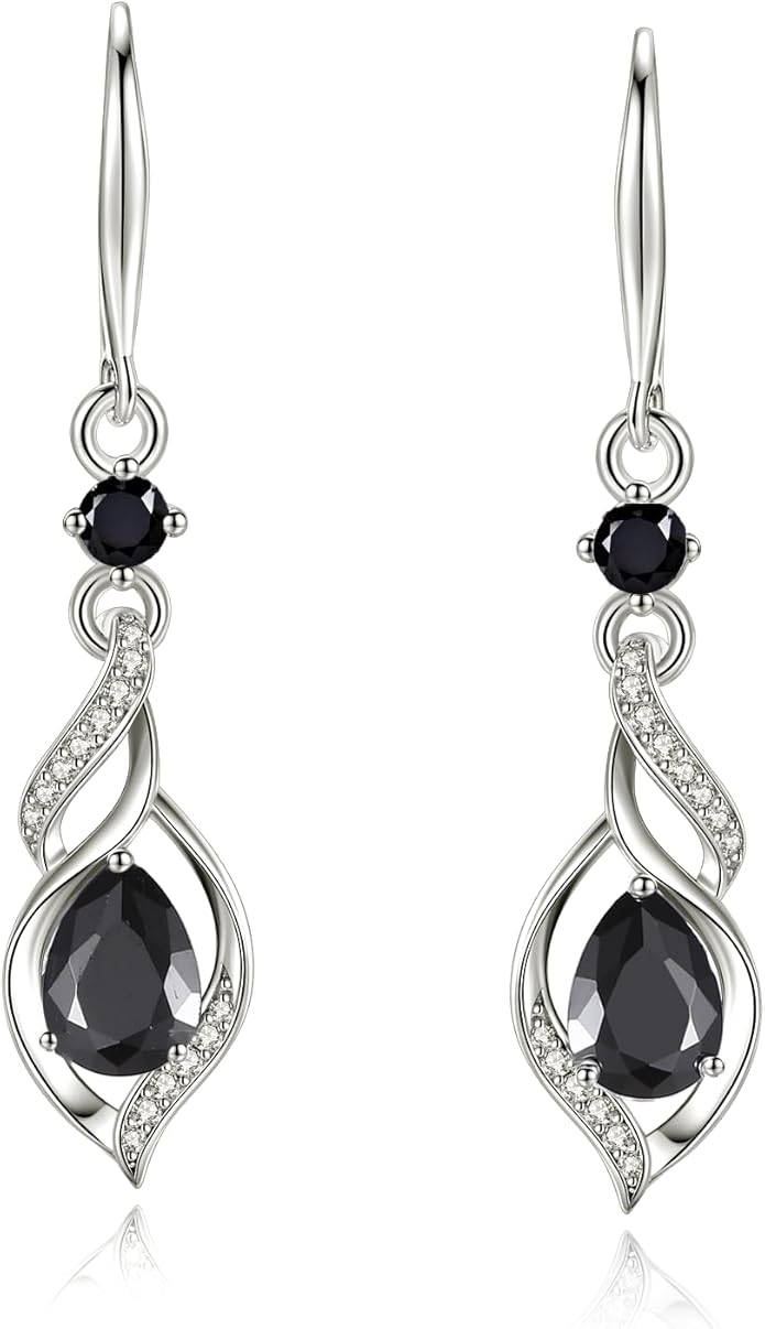 FANCIME Gift for Women Birthstone Dangle Earrings for Her Teardrop Birthstone Earrings S925 Sterling Silver infinity Love Birthday Gifts for Mom Women