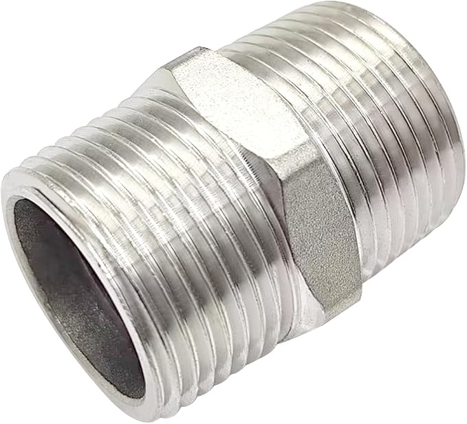 2" Male to 2" Male NPT Hex Nipple, Pipe Fittings 304 Stainless Steel Threaded - Image 4