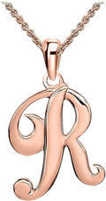 SEA OF ICE Letter Initial Necklace, Alphabet Letter Pendant Necklace, Sterling Silver, Gold, Rose Gold Necklace for Women, Elegant Initial Necklaces, Personalized Custom Women's Necklaces