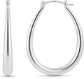 Gacimy Chunky Hoop Earrings for Women, 14K Gold Plated Oval Hoop Earrings with 925 Sterling Silver Post