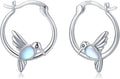 JUSTKIDSTOY Hypoallergenic Panda/Unicorn/Hummingbird/Dolphin Hoop Earrings for Women 925 Sterling Silver Animal Huggie Hoop Earrings Jewelry Gifts for Sensitive Ears