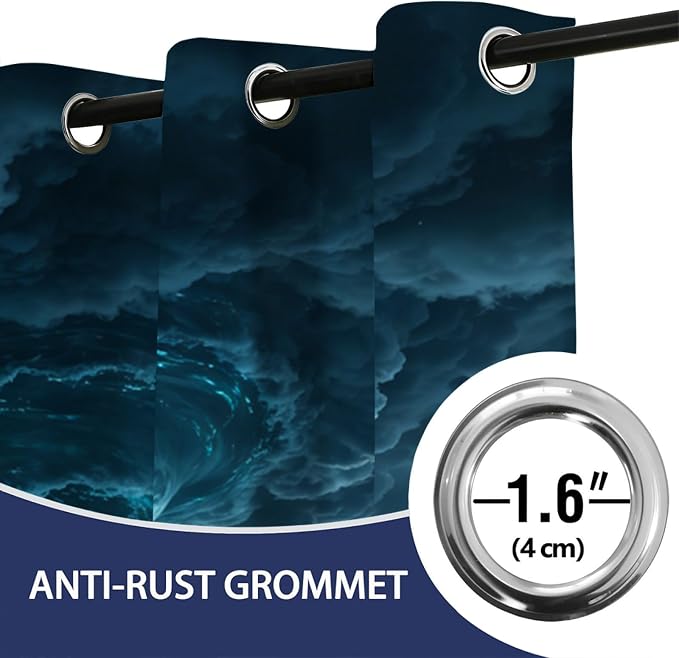 Ocean Storm Curtains, Snow Mountain Forest Blackout Curtains 96 Inches Long - Image 7