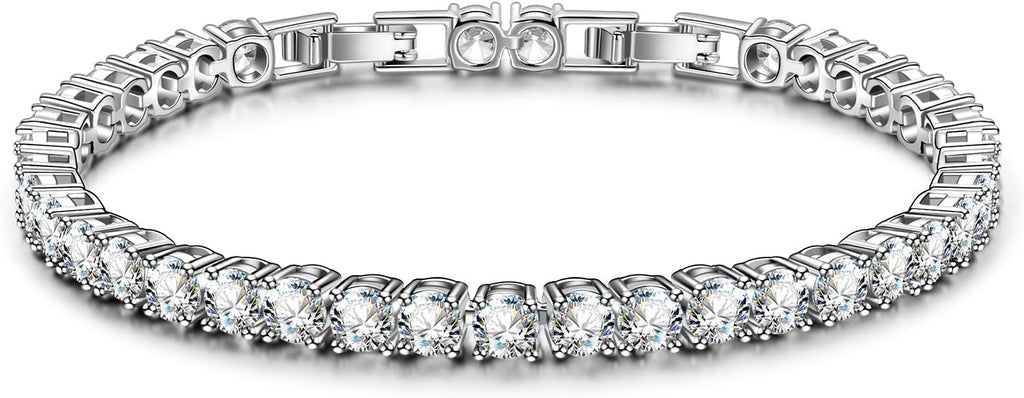 BUMBLEBEE Handmade Tennis Bracelet for Women, 14K Gold Plated, 12.96 CTTW Italian 5A Cubic Zirconia, Hypoallergenic, Adjustable 6–7.5 Inch Jewelry Gift Anniversary, Birthday, Valentine’s Day