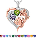 Iefil Valentines Day Gifts for Her - 925 Sterling Silver Birthstone Necklace for Women, Anniversary Birthday Gifts for Wife Girlfriend Mom