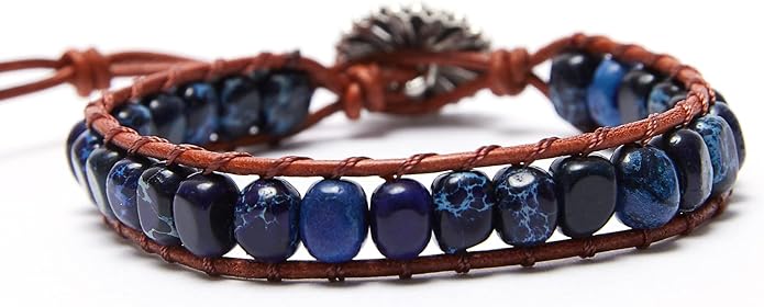 ZOSOJONA 7 Chakra Bracelet Bohemian Handmade Leather Wrap Healing Protection Natural Stone Yoga Beaded Bracelets Boho Friendship Jewelry