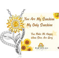 Valentine's Day Gifts for Her - 18K Gold Plated Sunflower Necklaces for Women Gifts for Wife Anniversary Birthday, 925 Sterling Silver Womens Jewelry You Are My Sunshine Gift for Wife Daughter