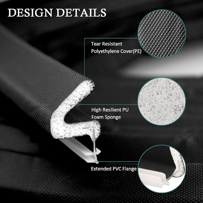 LSGCQ Kerf Weather Stripping for Door Seal Strip, 60 Ft, Front Door Seal Strip - Image 2