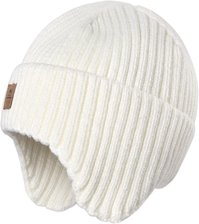 Baby Beanie Fleece Lined Toddler Winter Hat with Ear Flaps Little Girls Boys Warm Hats Cute Beanies for Kids