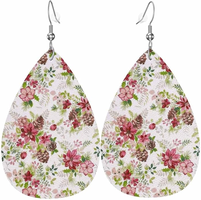 Teardrop Style Leather Earrings Outer Layer Silver Plating Hypoallergenic, Fashion Accessories Suitble Casual Outfits Parties Daily Wear for Sister Mom Wife Friends