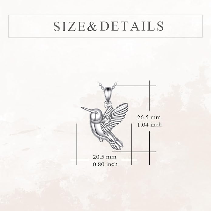 YFN 925 Sterling Silver Hummingbird/Cardinal/Cat Necklace for Women Animal Pendant with Adjustable 18"+2" Chain Jewelry Gift for Christmas, Valentine's Day, Mother's Day, Birthday-Gift Box Included