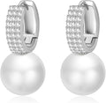 Pearl Earrings for Women 14K Gold Plated Hypoallergenic Pearl Earrings 5A Cubic Zirconia Dangle Earrings Elegant Jewelry