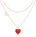 Linawe Layered Choker Heart Pendant Necklace for Women Trendy, Gold/Silver/Rose Gold Chain Stainless Steel Stacked Necklaces, Double Heart Necklace Y2K Preppy Jewelry