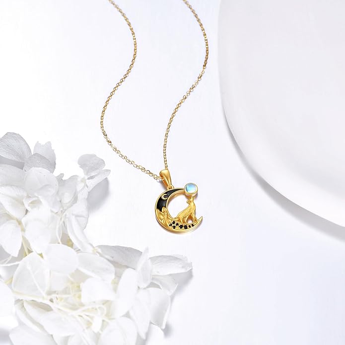 KECHO 14K Gold Animal Pendant Necklace - Dainty Zodiac & Pet Inspired Charm Necklace for Women - 16+1+1"