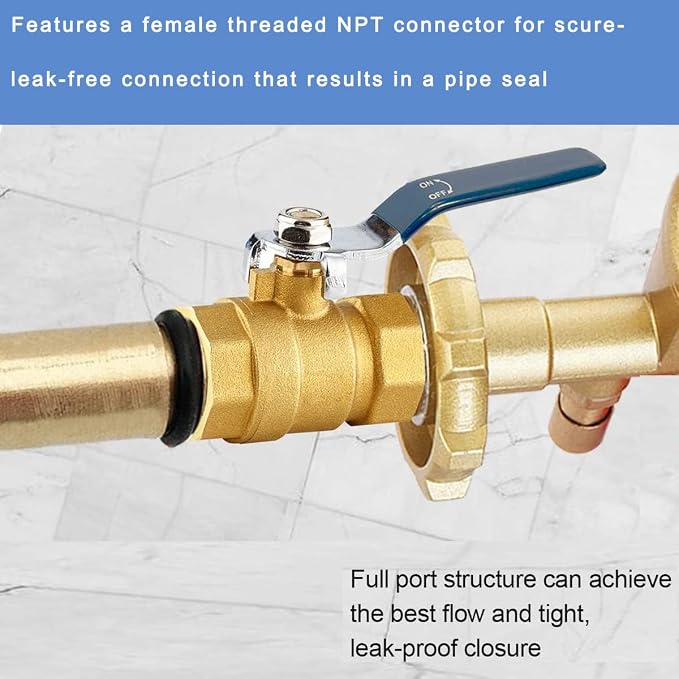 3/4 ball valve NPT Female Threaded Brass Ball Valve 3/4" Brass Body Ball Valve - Image 2