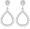 mecresh Flower Teardrop Bridal Wedding Dangle CZ Earrings in Silver/Gold Tone for Women Girl Bride Gift …