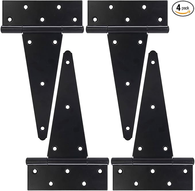 10 Inch T-Strap Gate Hinges, Shed Barn Door Hinges Heavy Duty, Yard Gate by EVCUHASL