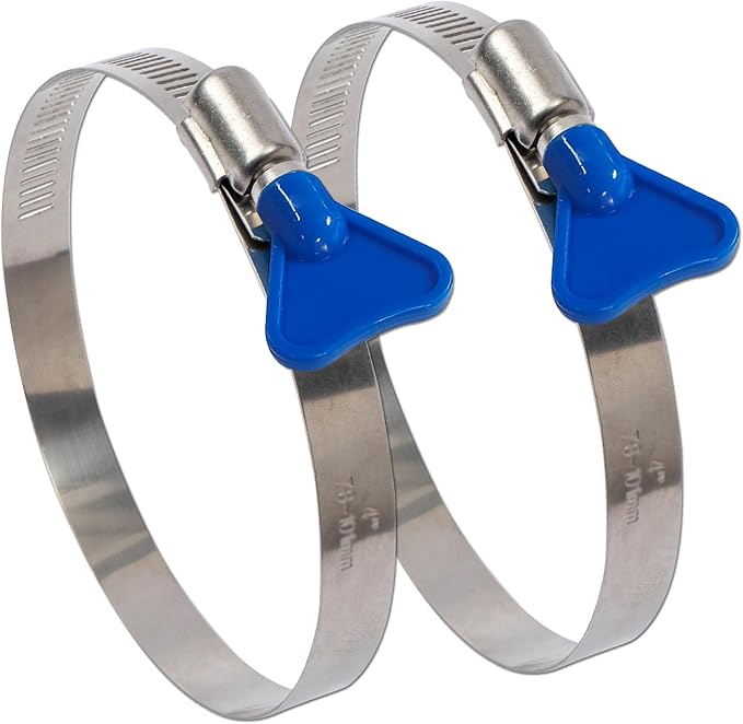 ISPINNER 2pcs 3 Inch Key-Type 304 Stainless Steel Worm Gear Hose Clamps - Image 2