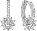 CAITLYNMINIMALIST 18K Gold Sterling Silver Double Link Drop Pave Duo Hoop Huggie Earrings Bold Jewelry for Women