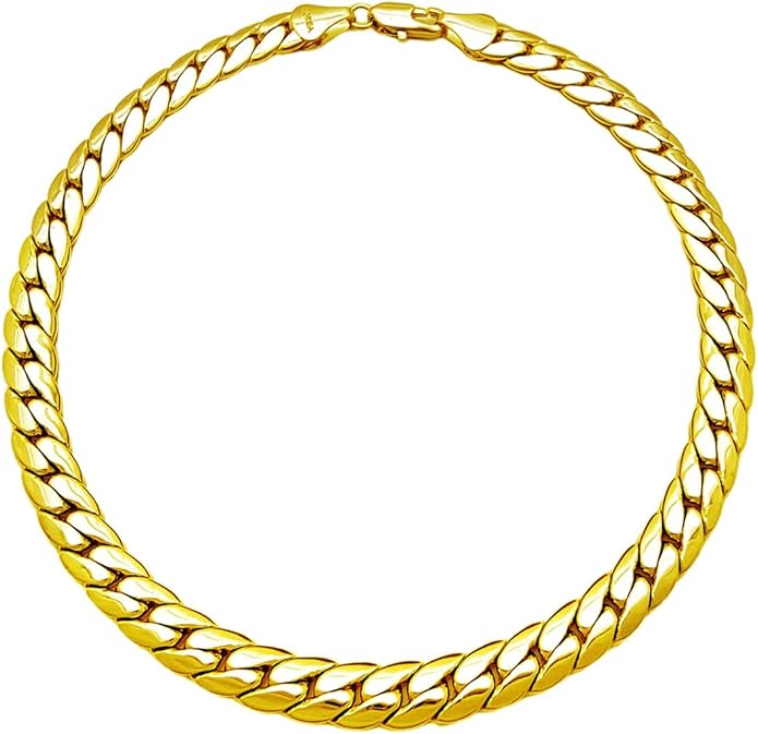 Gold Electroplated Anklet for Women, 9-12 Inch Sizes, Figaro, Cuban, Mariner, Herringbone Design - Made in Korea