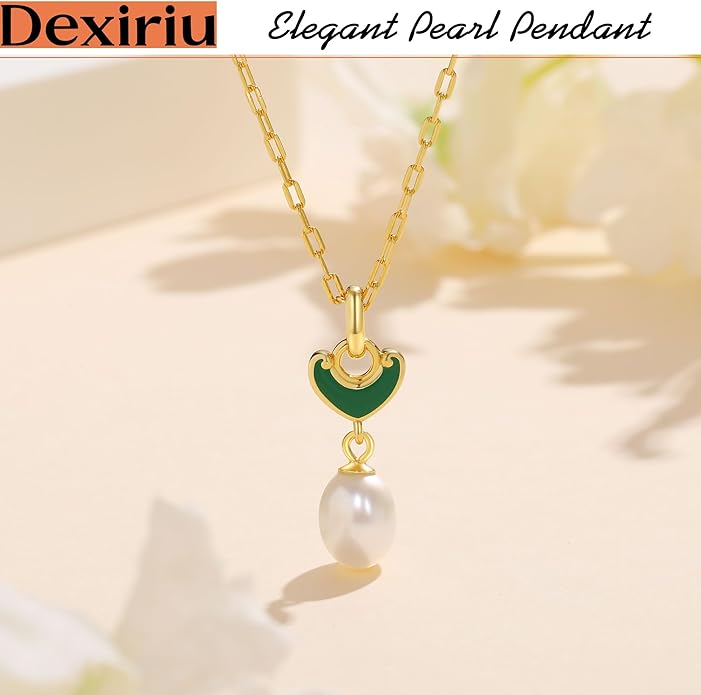 Pearl Necklace for Women with 14K Gold Plated S925 Silver & Butterfly Pendant Necklace, 17.7"+2" Chain Length, Gift for Birthday, Mothers Day, Christmas, Anniversary, Graduation