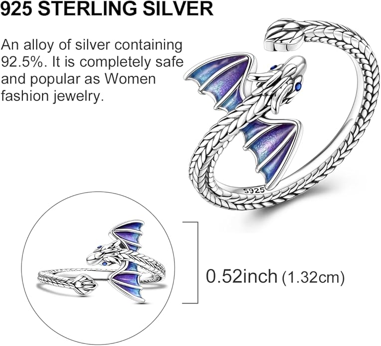 Parmuz 925 Sterling Silver Adjustable Ring for Woman Stackable Open Lucky Ring Eternity Bands Dainty CZ Statement Engagement
