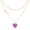 Linawe Layered Choker Heart Pendant Necklace for Women Trendy, Gold/Silver/Rose Gold Chain Stainless Steel Stacked Necklaces, Double Heart Necklace Y2K Preppy Jewelry
