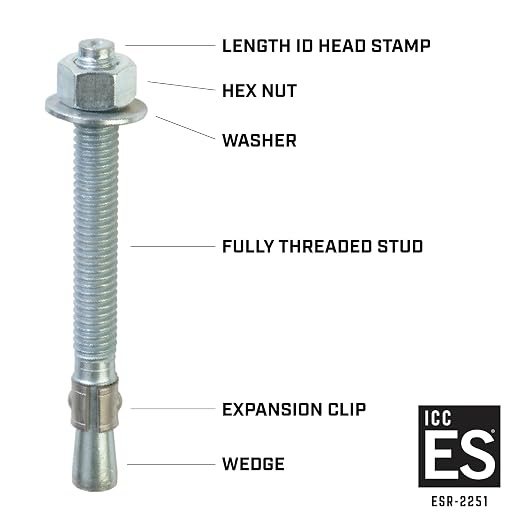 Red Head TruBolt 3/8 x 3-3/4" Heavy-Duty Wedge Concrete Anchors - Image 2