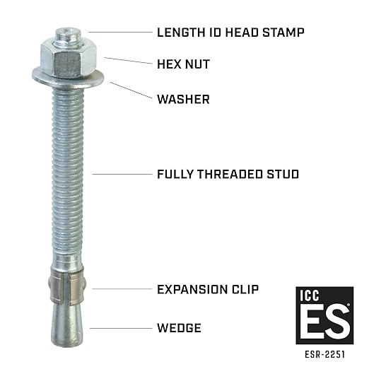 Red Head TruBolt 3/4 x 5-1/2" Heavy-Duty Wedge Concrete Anchors - Image 2