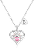 Macate Valentines Day Gifts for Her, 14K Gold Plated Heart Initial Pendant Axolotl Necklace Gold/silver Necklace Valentines Day Birthday Gifts for Women Teen