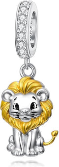 PROESS Sterling Silver/Red Panda/Cow/Highland Cow/Otter/Squirrel/Elephant/Axolotl/Cat/Fox/Bee/Butterfly/Hummingbird/Tiger/Lion/Mokeny/Koala/Dog Charm Animal Charms Bead for Jewelry Making