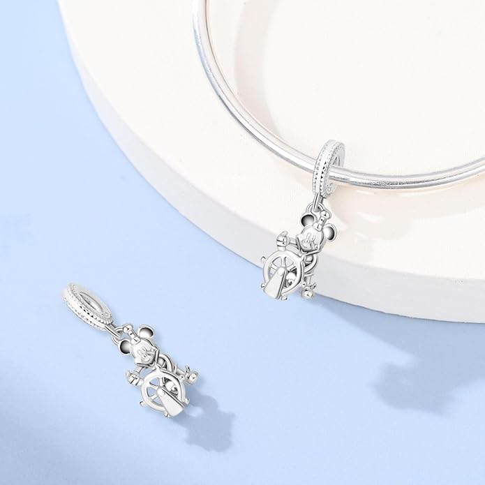 LIGHTDOG 925 Sterling Silver Charm fits Pandora Charm Bracelet Necklaces Pendant Bead Charms Jewelry Gift for Women Family Friends