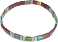 Sonateomber Tila Flat Beaded Stretch Bracelets for Women, Trendy Unique Colorful Square Beads Handmade Stack Bracelet Friendship Accessories Fashion Jewelry Gift