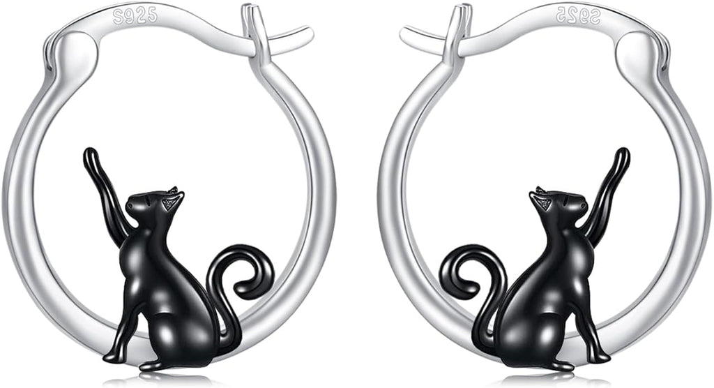 JUSTKIDSTOY Hypoallergenic Panda/Unicorn/Hummingbird/Dolphin Hoop Earrings for Women 925 Sterling Silver Animal Huggie Hoop Earrings Jewelry Gifts for Sensitive Ears