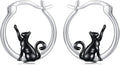 JUSTKIDSTOY Hypoallergenic Panda/Unicorn/Hummingbird/Dolphin Hoop Earrings for Women 925 Sterling Silver Animal Huggie Hoop Earrings Jewelry Gifts for Sensitive Ears