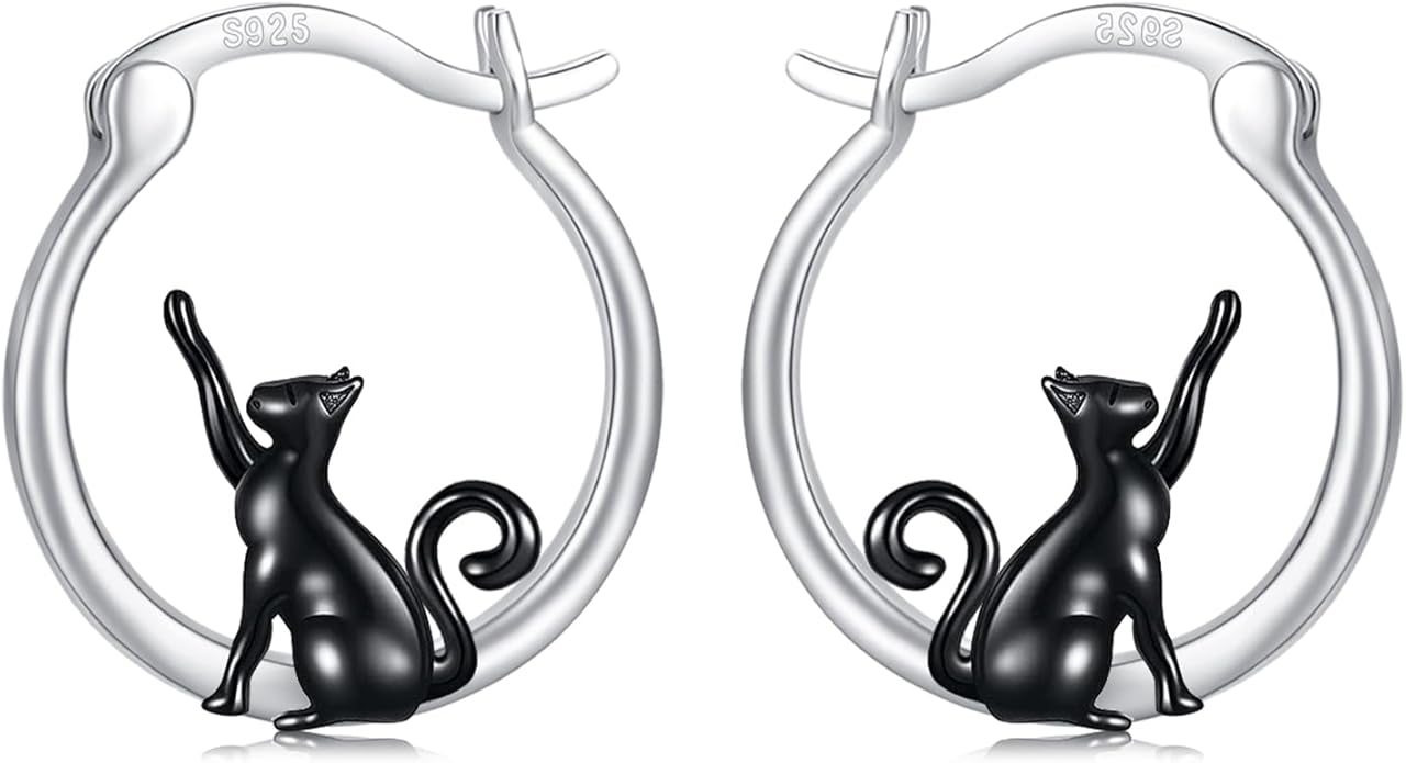 JUSTKIDSTOY Hypoallergenic Panda/Unicorn/Hummingbird/Dolphin Hoop Earrings for Women 925 Sterling Silver Animal Huggie Hoop Earrings Jewelry Gifts for Sensitive Ears