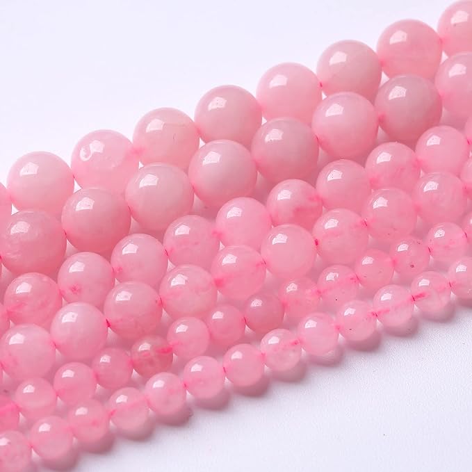 6mm Natural Rose Quartz Beads Pink Energy Crystal Round Loose Beads for Jewelry Making DIY Bracelets 15" 60pcs