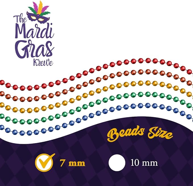 THE MARDI GRAS KREWE - LGBTQ Pride Rainbow Bead Necklace – Vibrant, Durable, Unisex Accessory for Pride Month Parades, Parties, and Celebrations - 72 Pieces
