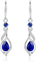 FANCIME Gift for Women Birthstone Dangle Earrings for Her Teardrop Birthstone Earrings S925 Sterling Silver infinity Love Birthday Gifts for Mom Women