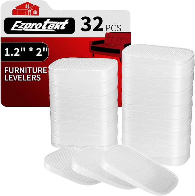 Ezprotekt 32 Pcs Clear Silicone Furniture Leveling Shims Anti Wobble Pads | by VisittheEzprotekt