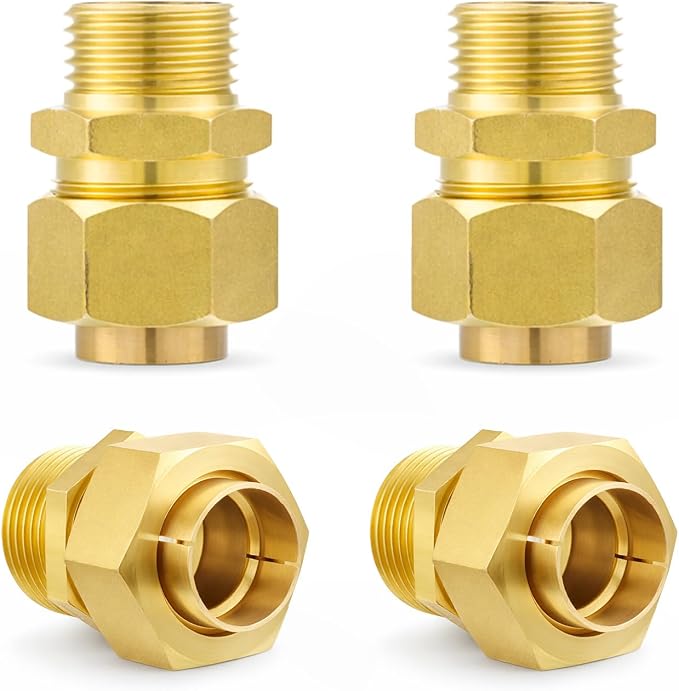 4 Pack 1/2" CSST Male NPT Fitting Kit, Brass Natural Gas | Quick Connect by Unknown