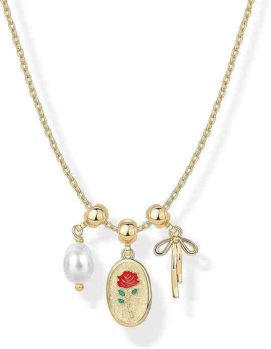 PAVOI 14K Gold Plated Dainty Necklace with Charms Set - Hypoallergenic Adjustable Chain Gold Charm Necklace for Women - Small Motif & Mantra 2 and 3-Pack Removable Pendants - Cute Jewelry Gifts